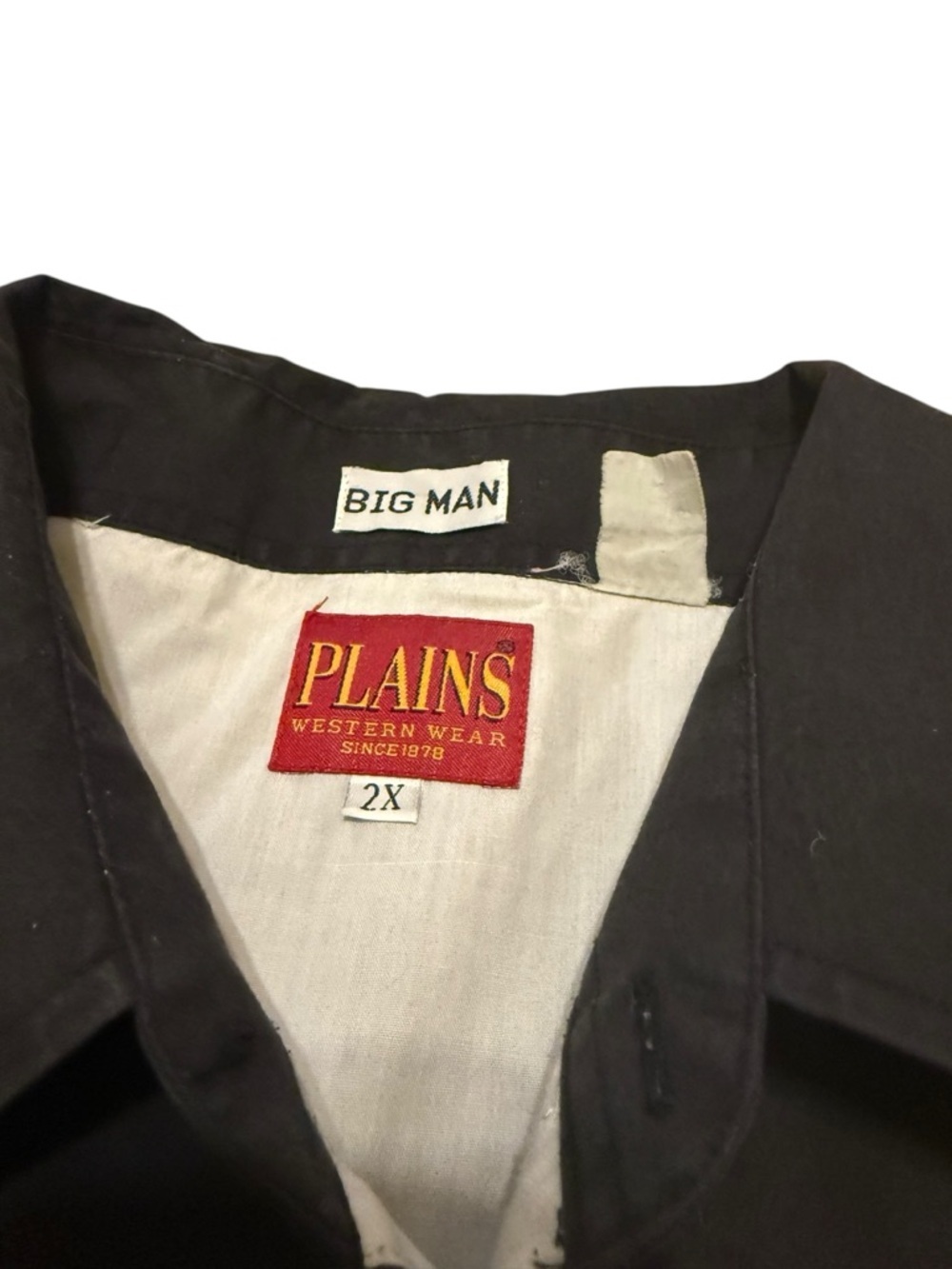 Plains vintage Rockabilly Cowboy Western shirt. Black pearl snap buttons 2XL - Picture 3 of 6